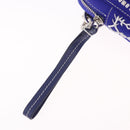 Valentino Shoulder Bag Canvas Blue Silver Auth BA16778V-18
