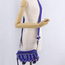 Valentino Shoulder Bag Canvas Blue Silver Auth BA16778V-29