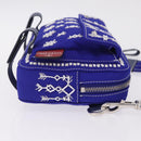 Valentino Shoulder Bag Canvas Blue Silver Auth BA16778V-4