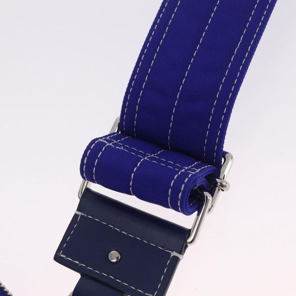 Valentino Shoulder Bag Canvas Blue Silver Auth BA16778V