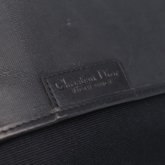 Christian Dior Trotter Shoulder Bag PVC Black Gold Tone Auth BA16780