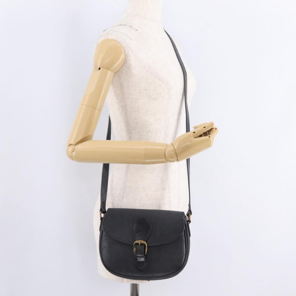 Christian Dior Trotter Shoulder Bag PVC Black Gold Tone Auth BA16780
