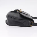 Christian Dior Trotter Shoulder Bag PVC Black Gold Tone Auth BA16780-4