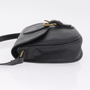Christian Dior Trotter Shoulder Bag PVC Black Gold Tone Auth BA16780-5
