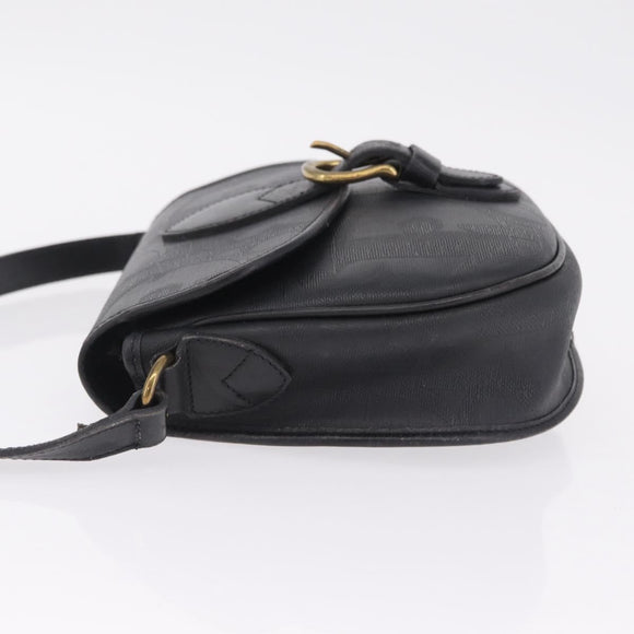 Christian Dior Trotter Shoulder Bag PVC Black Gold Tone Auth BA16780