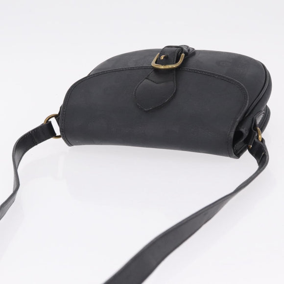 Christian Dior Trotter Shoulder Bag PVC Black Gold Tone Auth BA16780