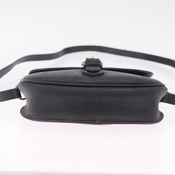 Christian Dior Trotter Shoulder Bag PVC Black Gold Tone Auth BA16780