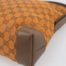 GUCCI GG Canvas Shoulder Bag Orange Gold Tone 337598 Auth BA16781-11