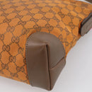 GUCCI GG Canvas Shoulder Bag Orange Gold Tone 337598 Auth BA16781-13