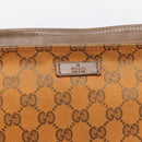GUCCI GG Canvas Shoulder Bag Orange Gold Tone 337598 Auth BA16781-15