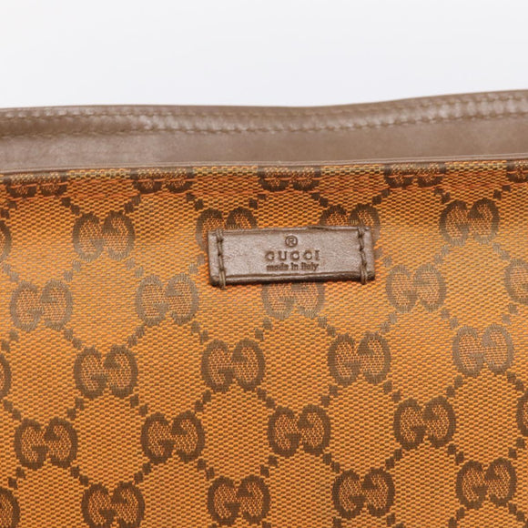 GUCCI GG Canvas Shoulder Bag Orange Gold Tone 337598 Auth BA16781
