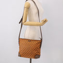 GUCCI GG Canvas Shoulder Bag Orange Gold Tone 337598 Auth BA16781-24