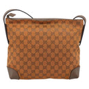 GUCCI GG Canvas Shoulder Bag Orange Gold Tone 337598 Auth BA16781-3