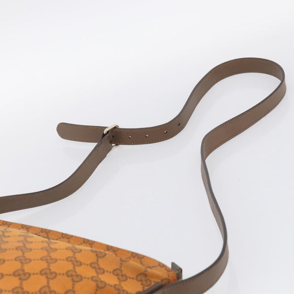 GUCCI GG Canvas Shoulder Bag Orange Gold Tone 337598 Auth BA16781