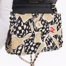 CHANEL Mini Matelasse Chain Shoulder Bag Canvas Beige Gold Tone CC Auth BA16785M-17
