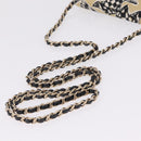 CHANEL Mini Matelasse Chain Shoulder Bag Canvas Beige Gold Tone CC Auth BA16785M-7