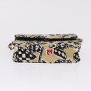 CHANEL Mini Matelasse Chain Shoulder Bag Canvas Beige Gold Tone CC Auth BA16785M-9