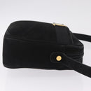 Salvatore Ferragamo Vala Shoulder Bag Suede Black Gold Tone Auth BA16787-4
