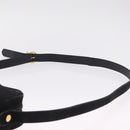Salvatore Ferragamo Vala Shoulder Bag Suede Black Gold Tone Auth BA16787-8