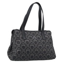 Salvatore Ferragamo Gancini Tote Bag PVC Leather Black Silver Auth BA16796V-1