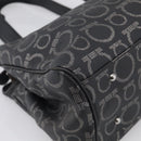 Salvatore Ferragamo Gancini Tote Bag PVC Leather Black Silver Auth BA16796V-11
