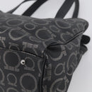 Salvatore Ferragamo Gancini Tote Bag PVC Leather Black Silver Auth BA16796V-12