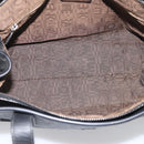 Salvatore Ferragamo Gancini Tote Bag PVC Leather Black Silver Auth BA16796V-17