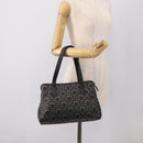 Salvatore Ferragamo Gancini Tote Bag PVC Leather Black Silver Auth BA16796V-26