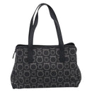 Salvatore Ferragamo Gancini Tote Bag PVC Leather Black Silver Auth BA16796V-3