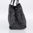 Salvatore Ferragamo Gancini Tote Bag PVC Leather Black Silver Auth BA16796V-4