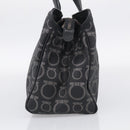 Salvatore Ferragamo Gancini Tote Bag PVC Leather Black Silver Auth BA16796V-5