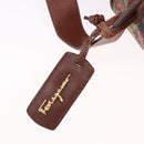 Salvatore Ferragamo Shoulder Bag Leather Brown Gold Tone Auth BA16798-16