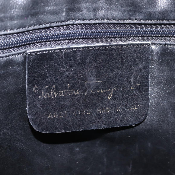 Salvatore Ferragamo Shoulder Bag Leather Brown Gold Tone Auth BA16798