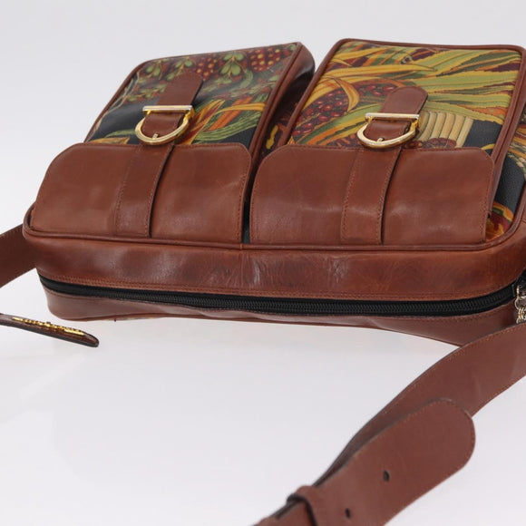 Salvatore Ferragamo Shoulder Bag Leather Brown Gold Tone Auth BA16798