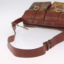 Salvatore Ferragamo Shoulder Bag Leather Brown Gold Tone Auth BA16798-7