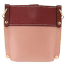 Chloe Abby Rocky Shoulder Bag Leather Pink Gold Tone Auth BA16799A-3