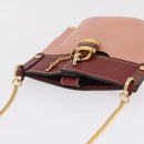 Chloe Abby Rocky Shoulder Bag Leather Pink Gold Tone Auth BA16799A-6