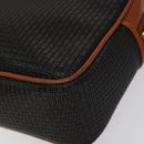 BALLY Shoulder Bag PVC Leather Brown Gold Auth BA1680-15