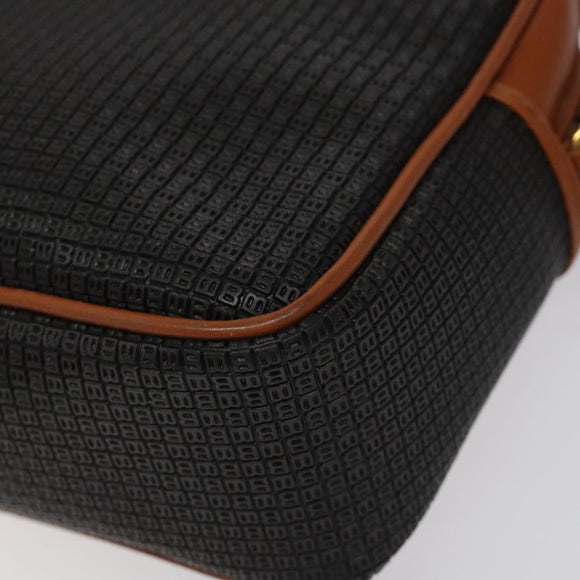 BALLY Shoulder Bag PVC Leather Brown Gold Auth BA1680