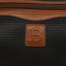 BALLY Shoulder Bag PVC Leather Brown Gold Auth BA1680-17