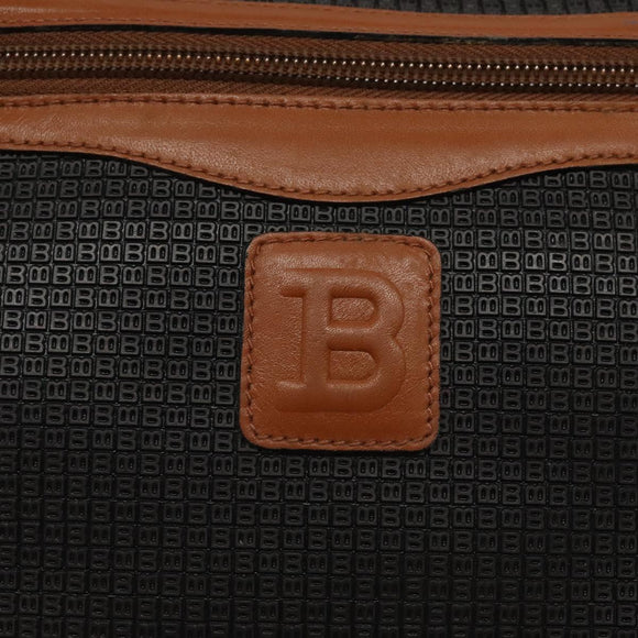 BALLY Shoulder Bag PVC Leather Brown Gold Auth BA1680