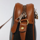 BALLY Shoulder Bag PVC Leather Brown Gold Auth BA1680-10