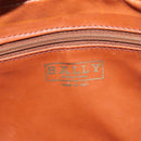 BALLY Shoulder Bag PVC Leather Brown Gold Auth BA1680-18