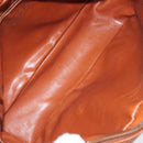 BALLY Shoulder Bag PVC Leather Brown Gold Auth BA1680-11