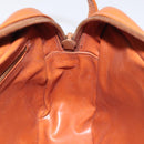 BALLY Shoulder Bag PVC Leather Brown Gold Auth BA1680-19