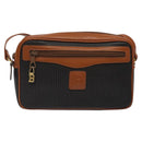 BALLY Shoulder Bag PVC Leather Brown Gold Auth BA1680-13