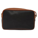 BALLY Shoulder Bag PVC Leather Brown Gold Auth BA1680-2