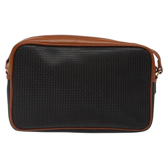 BALLY Shoulder Bag PVC Leather Brown Gold Auth BA1680