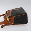 BALLY Shoulder Bag PVC Leather Brown Gold Auth BA1680-4
