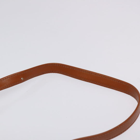 BALLY Shoulder Bag PVC Leather Brown Gold Auth BA1680